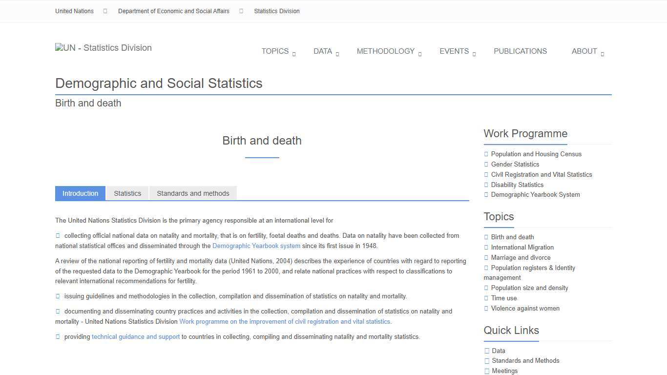 UNSD — Demographic and Social Statistics