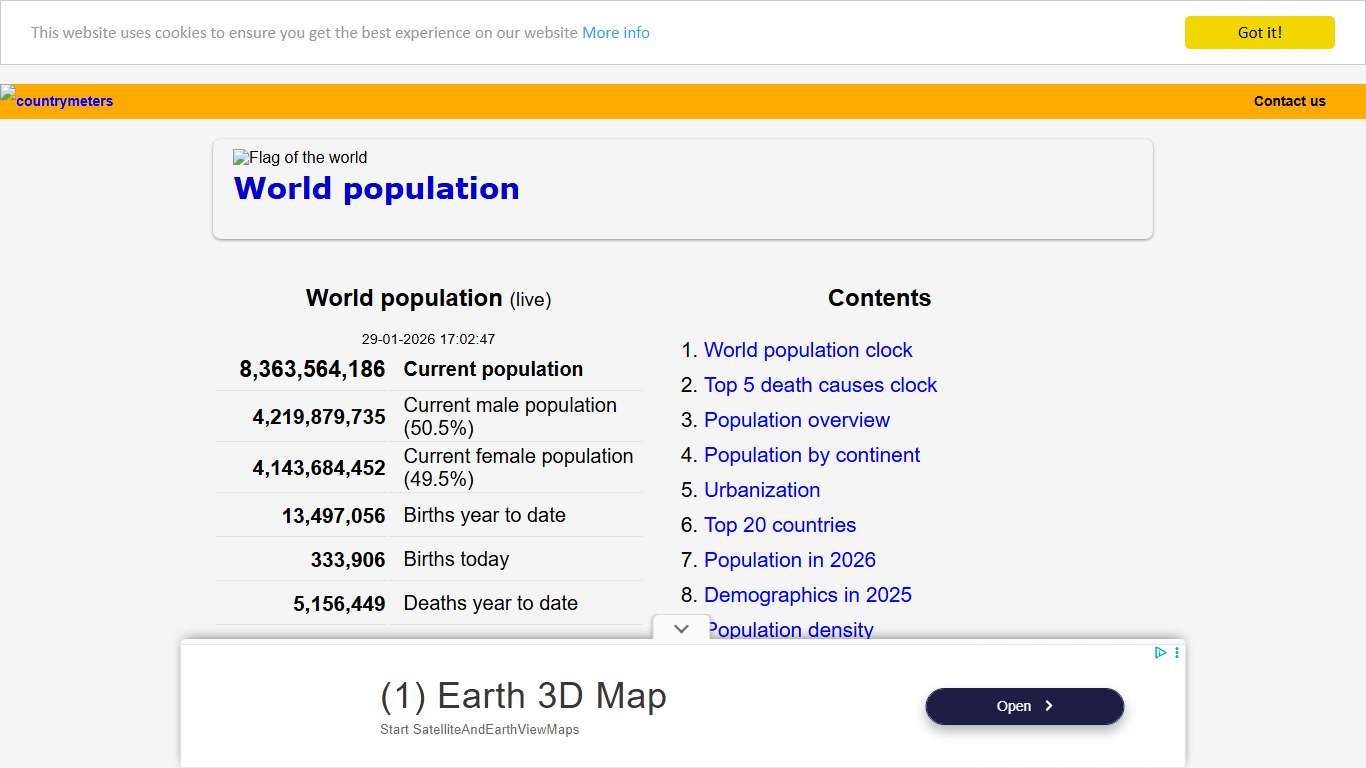World Population 2026 – Live Counter, Demographics, Religion, Literacy & Projections